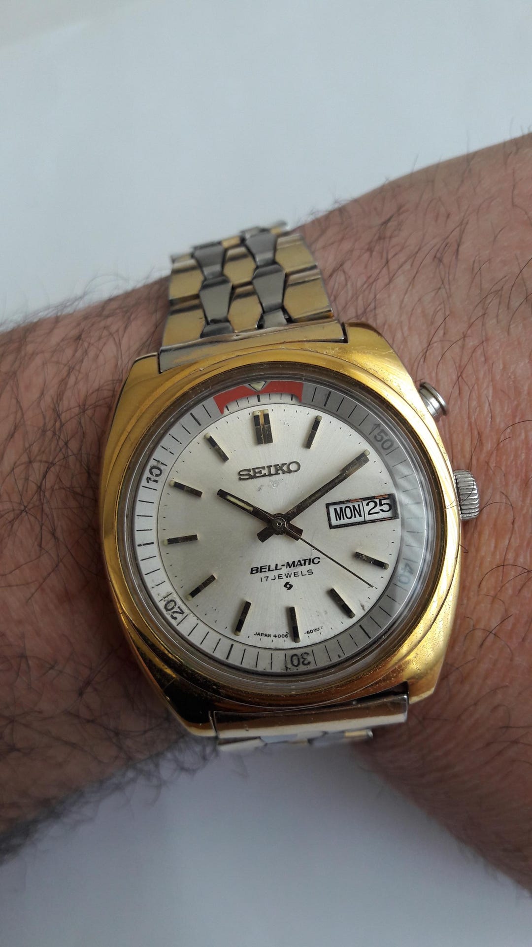 Seiko Bellmatic Automatic Alarm 4006-6031 Gold Plated Full