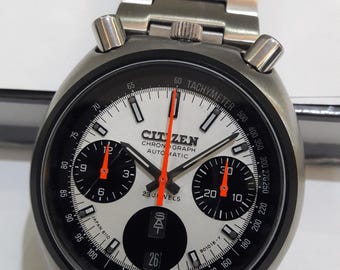 Citizen Bullhead Octagonal Panda Dial Automatic Chronograph and