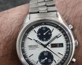 Vintage Seiko Panda 6138-8020 Automatic Chronograph Original Rare