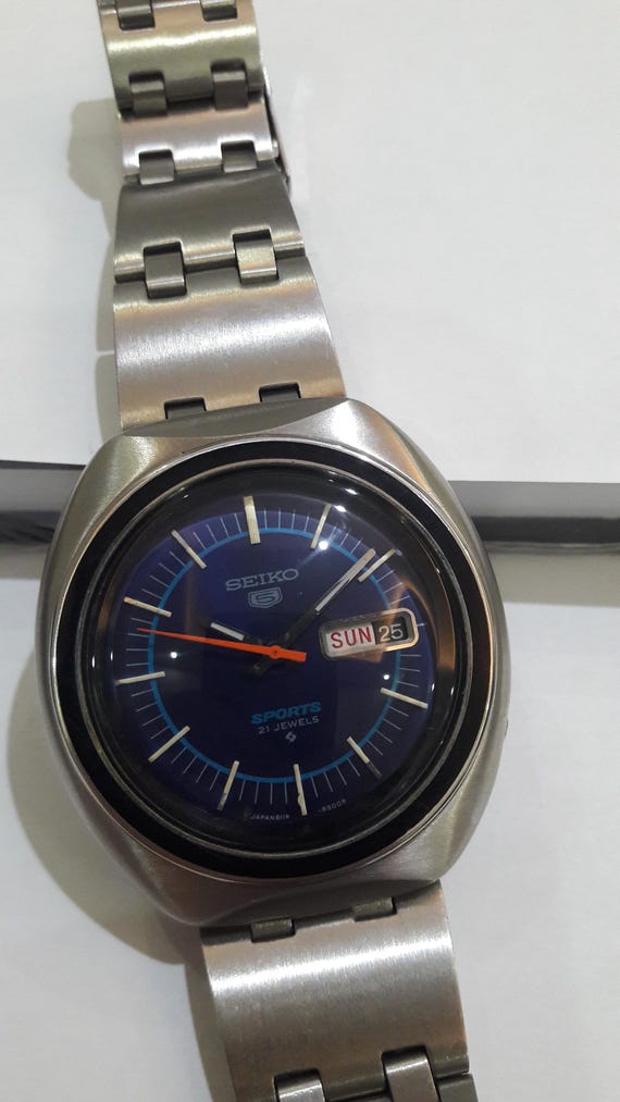 Seiko 5 Sports Automatic 6119-8450 Rally Blue Dial Original Rare