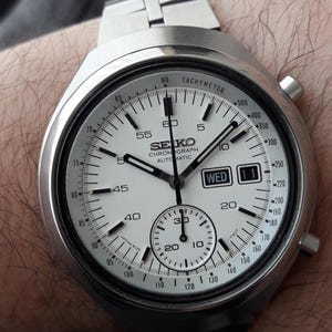 Vintage Seiko 6139-7100 Automatic Chronograph Watch: 1977 Al Pacino Helmet Model