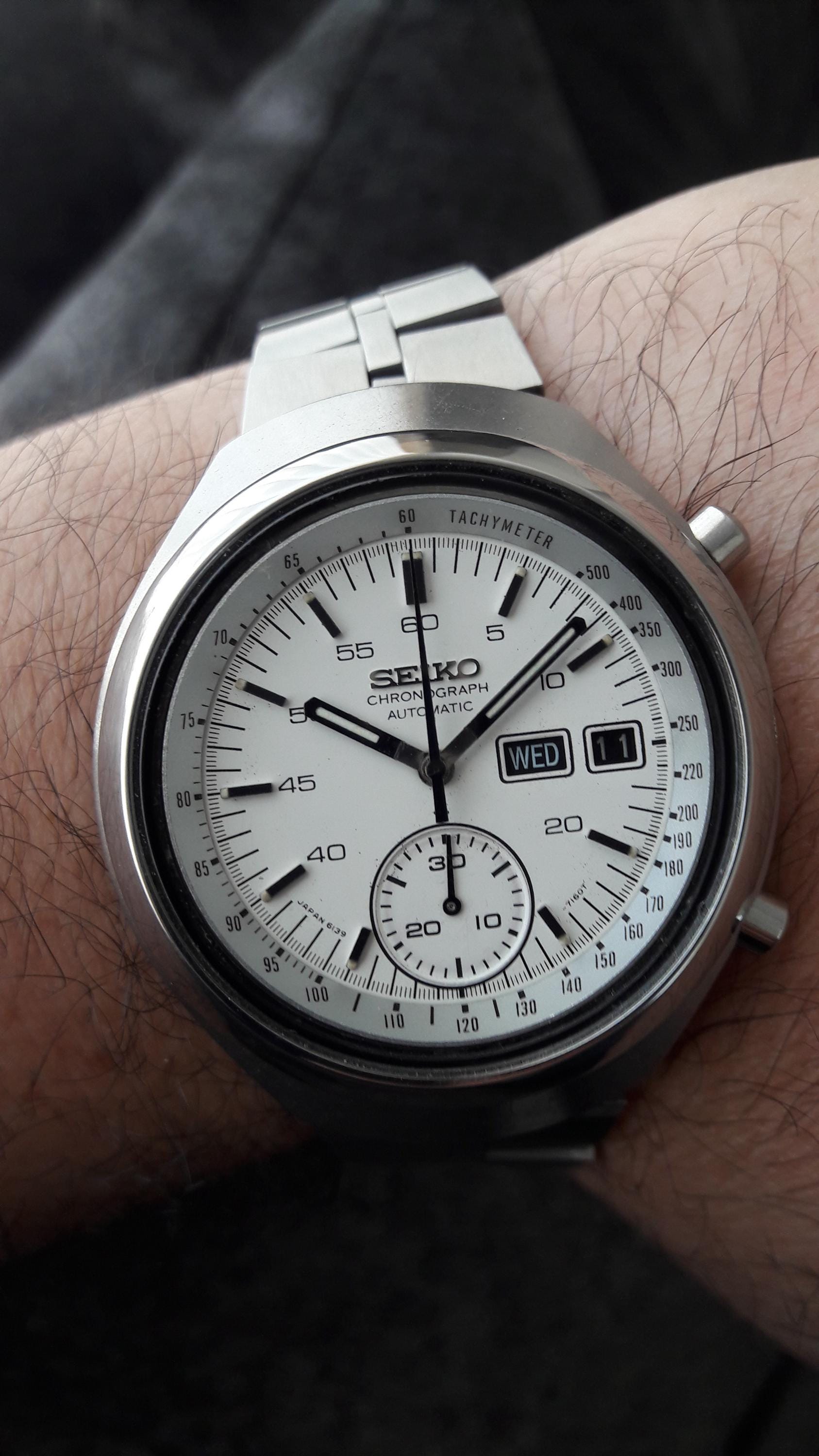 Vintage Seiko 6139-7100 Automatic Chronograph Al Pacino Helmet