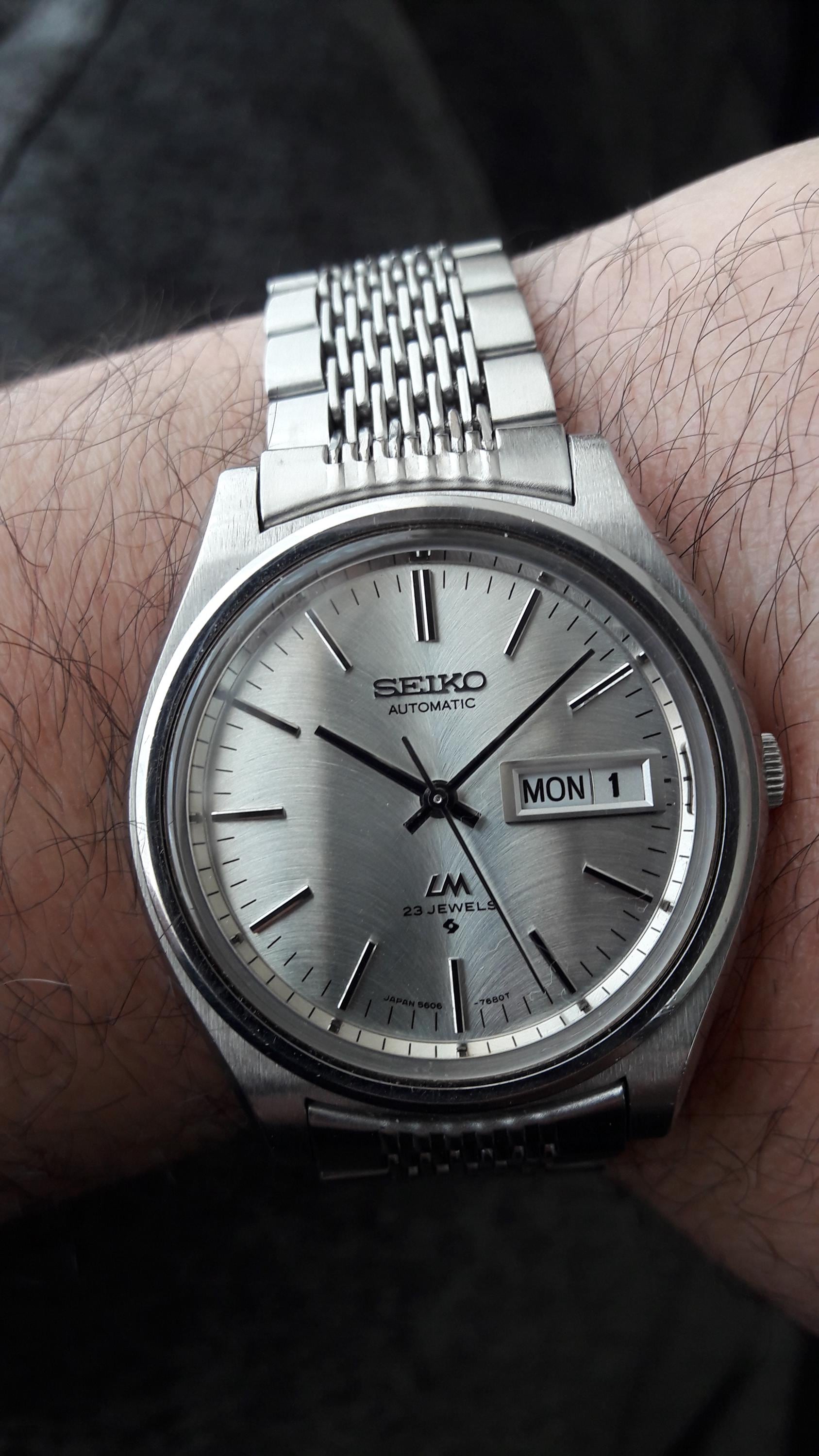 Vintage 1975 [Near MINT] Seiko Lord Matic 5606-8010 Blue