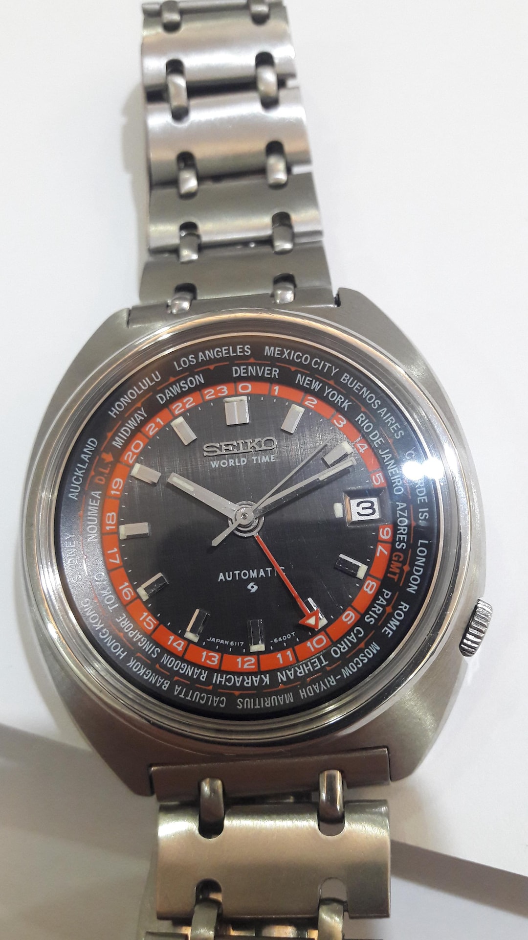 Seiko World Time 6117-6400 Automatic %100 Original Vintage Watch