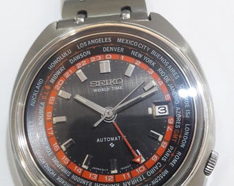 Seiko World Time 6117-6400 Automatic %100 Original Vintage Watch