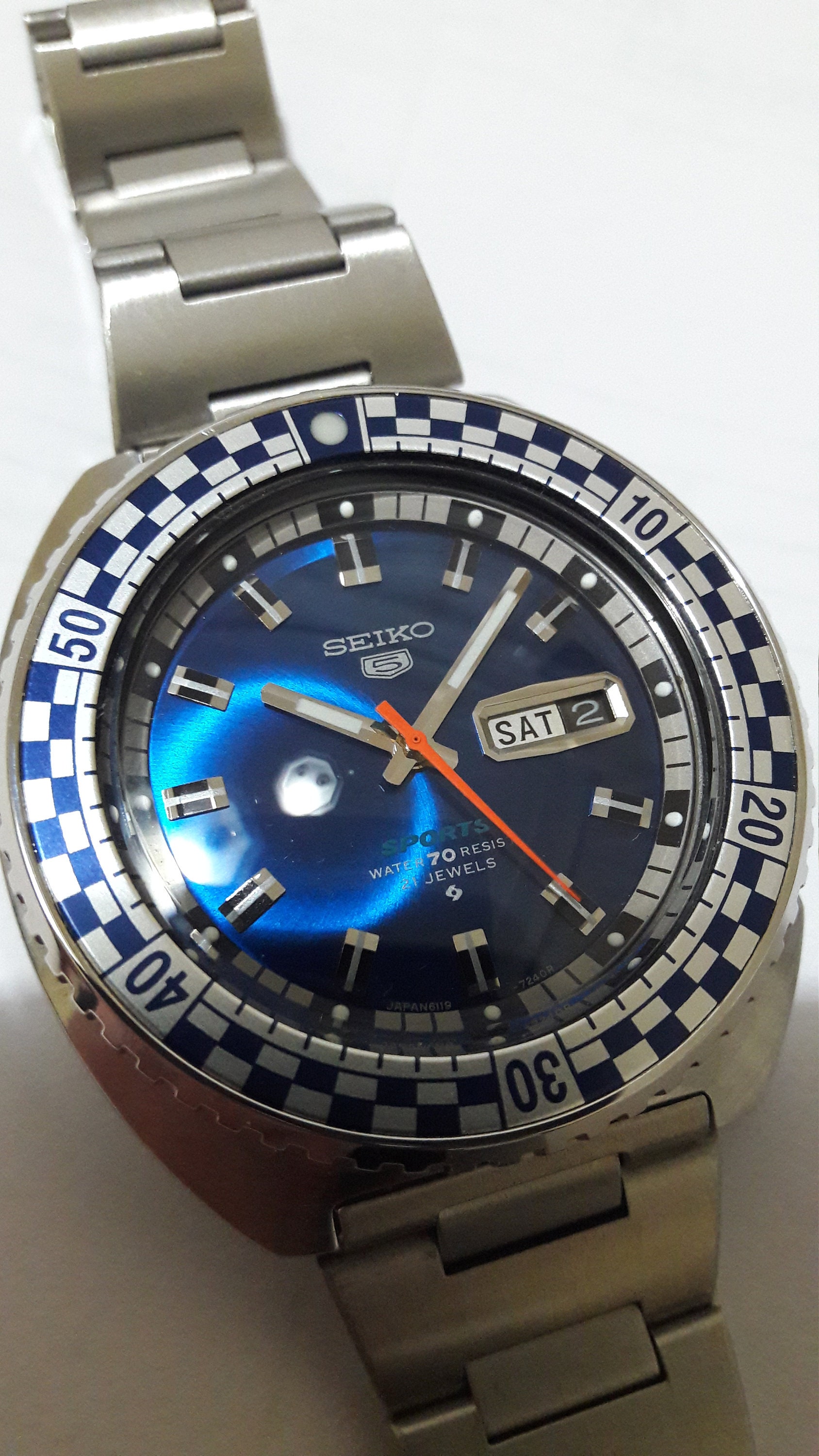 Seiko Automatic Sports Rally Diver 6119-7173 Blue Dial Model - Etsy