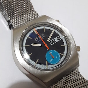 Seiko  6139-8020 automatic chronograph 1973 model rare vintage Watch