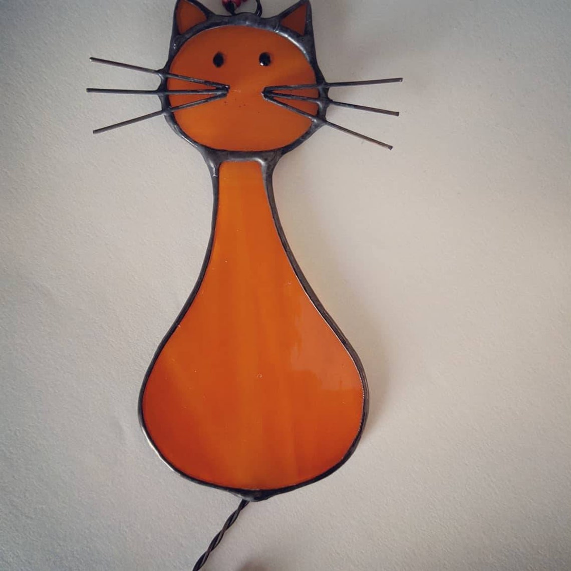 Stained Glass Cat, Glass Cat, Ginger Cat, Unique Gift, Handmade Etsy UK