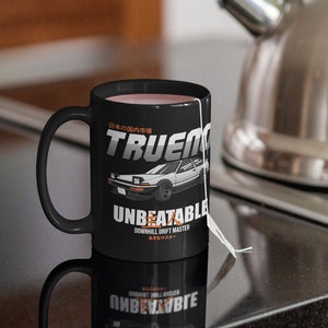 AE86 Trueno Downhill Touge Master Drift Burnout Jdm Toyota Levin Initial D Coffee Gift Black Mug Tea Cup Black Mugs