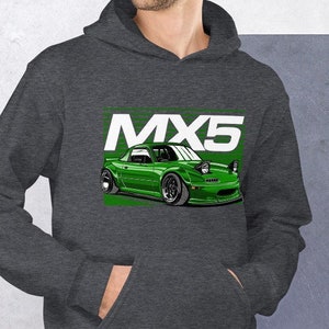 Mazda MX-5 Miata Hoodie MX5 NA Red Mk1 Roadster JDM Green Hoodie Gift Unisex Gift for Him Mx5 Hoodie