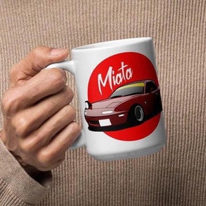 Mazda Miata MX-5 White Mug MX5 Miata Black Mug NA Mk1 Roadster JDM Mug Gift Red