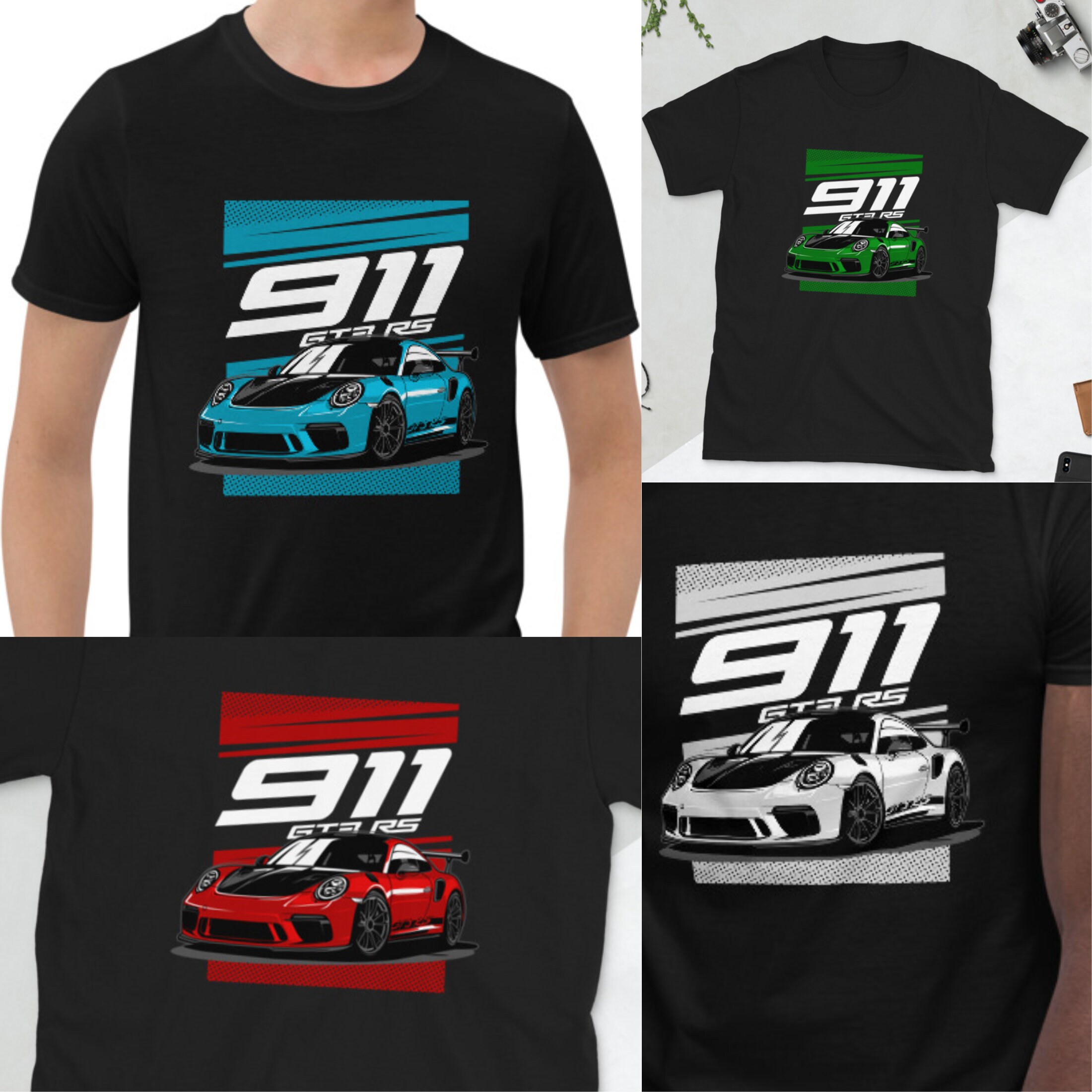 Porsche 911 GT3 RS Gift TShirt Gift Unisex Cyan / Blue / Etsy