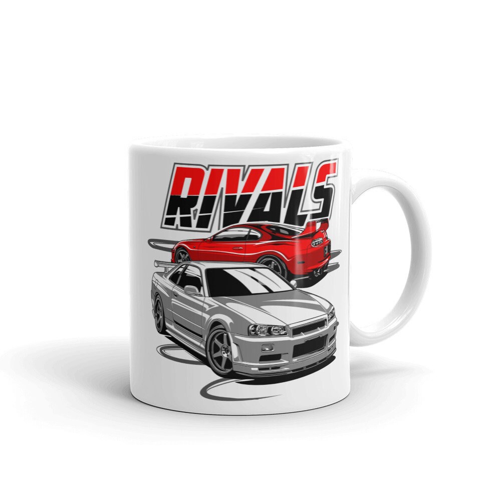 Jdm Rivals JDM RIVALS - Skyline R34 GT-R Vs Supra Mk4 2jz Jdm Coffee Mug Tea Cup ...