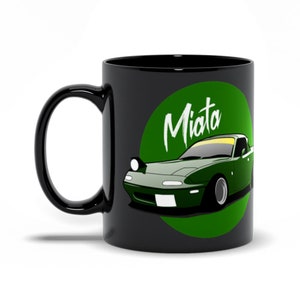 Mazda Miata Mx-5 Green Mx5 Na Mk1 Roadster Jdm Black Mug Gift For Him Coffee Mug Tea Cup Draft