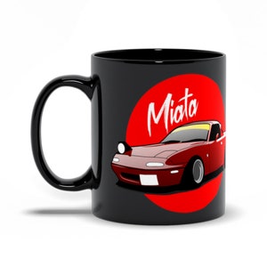 Mazda Miata Mx-5 Red Mx5 Na Mk1 Roadster Jdm Black Mug Gift For Him Coffee Mug Tea Cup