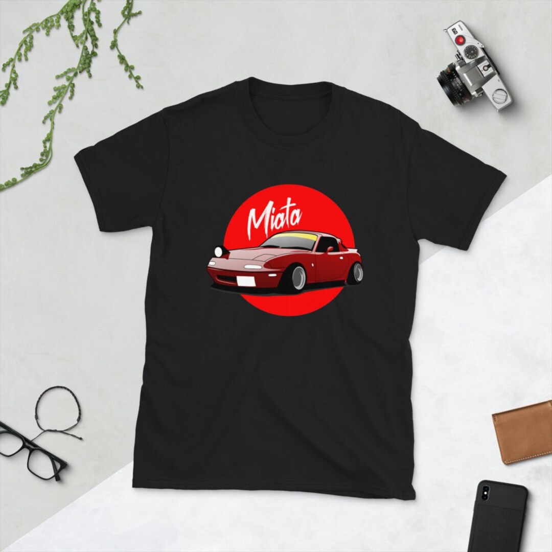 4people Maglietta Uomo Mazda MX-5 Nera Con Logo Rosso - 100% Cotone, 165 G/m², Taglie S-XXL