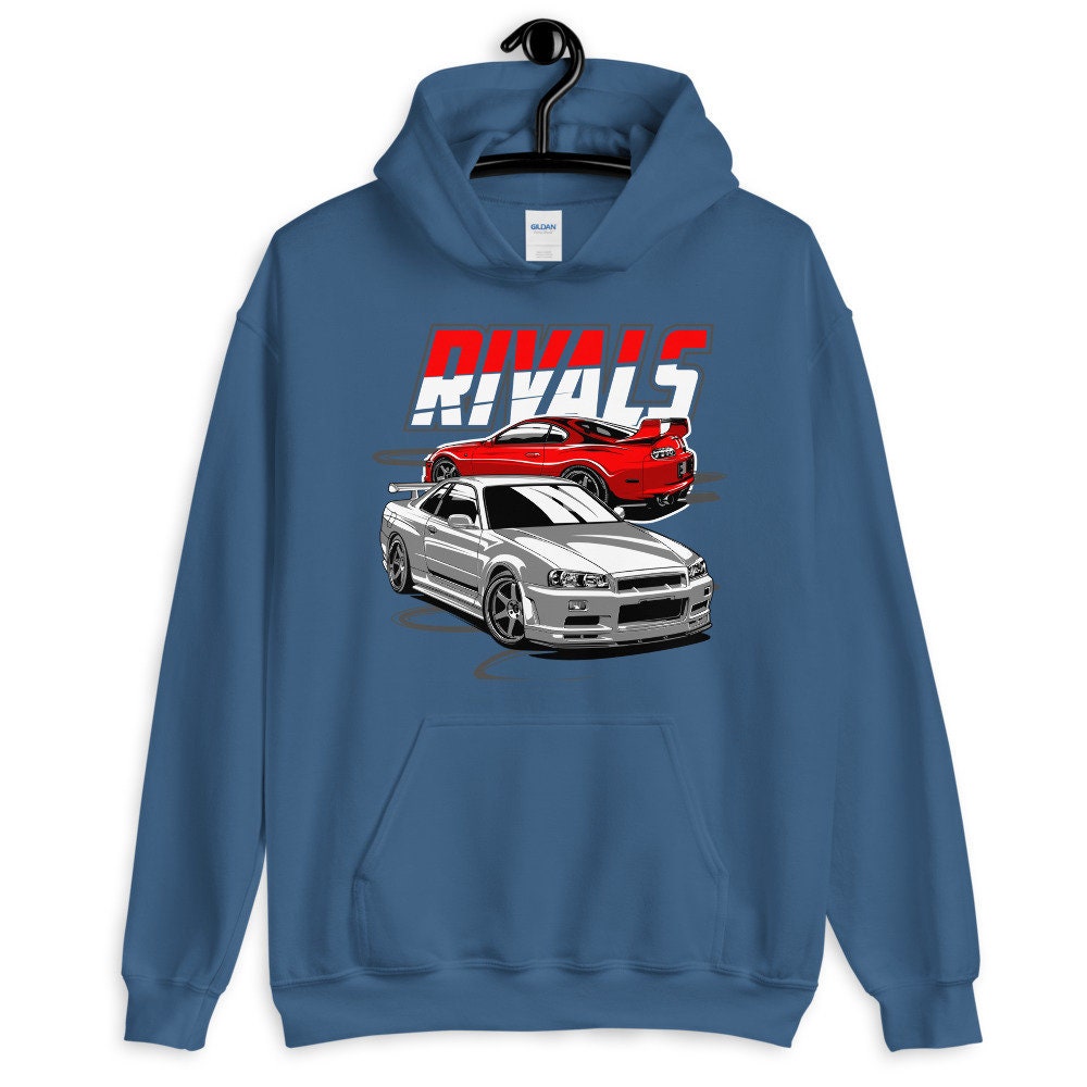 Jdm Rivals JDM RIVALS - Skyline R34 GT-R Vs Supra Mk4 2jz Jdm Hoodie Unisex ...