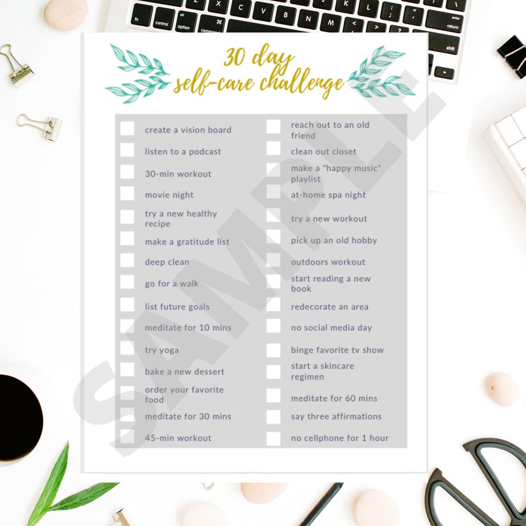 Printable 30 Day Self Love Challenge 2023 Self Care Calendar - Etsy