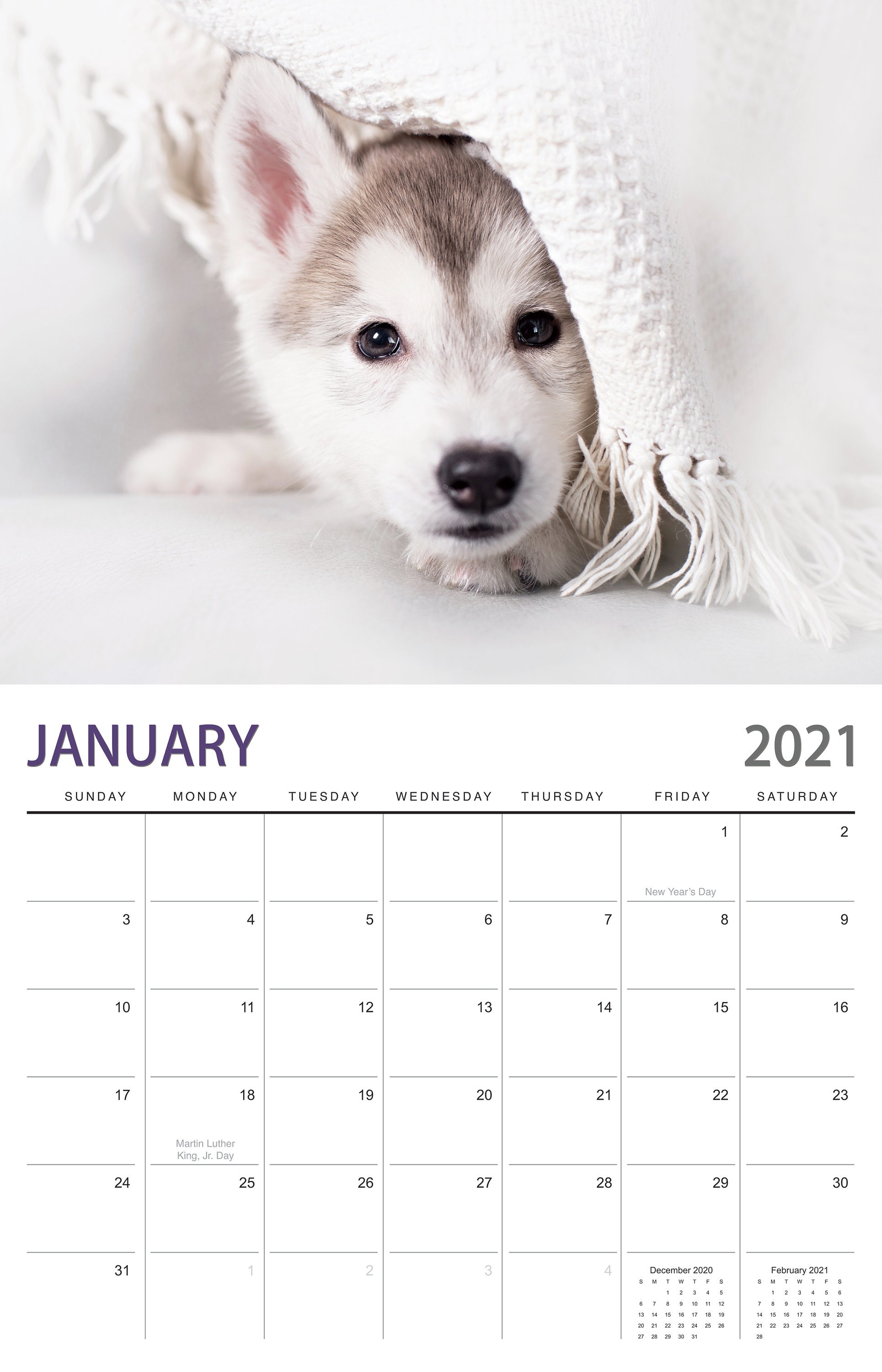 Puppies 2021 Wall Calendar Cute Puppy New Puppy GIft Etsy