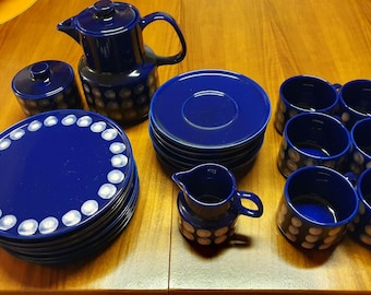 Kaffeeservice Melitta Ceracron Kopenhagen rot / bordeauxrot für 6