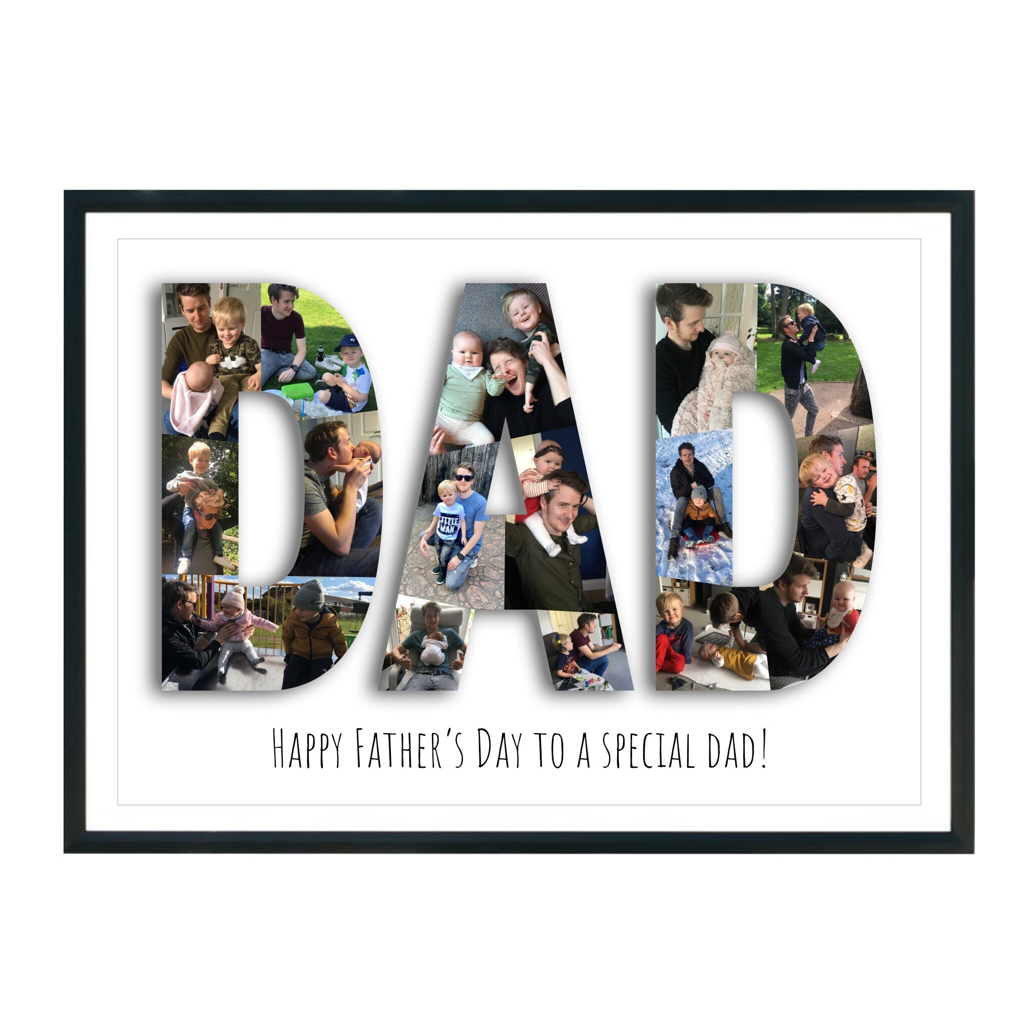 Personalised Fathers Day Photo Collage Print Dad Daddy Etsy