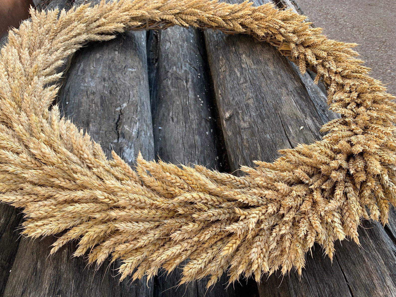 Extra large wheat wreath. Wheat wreath. Zero waste wreath. Etsy