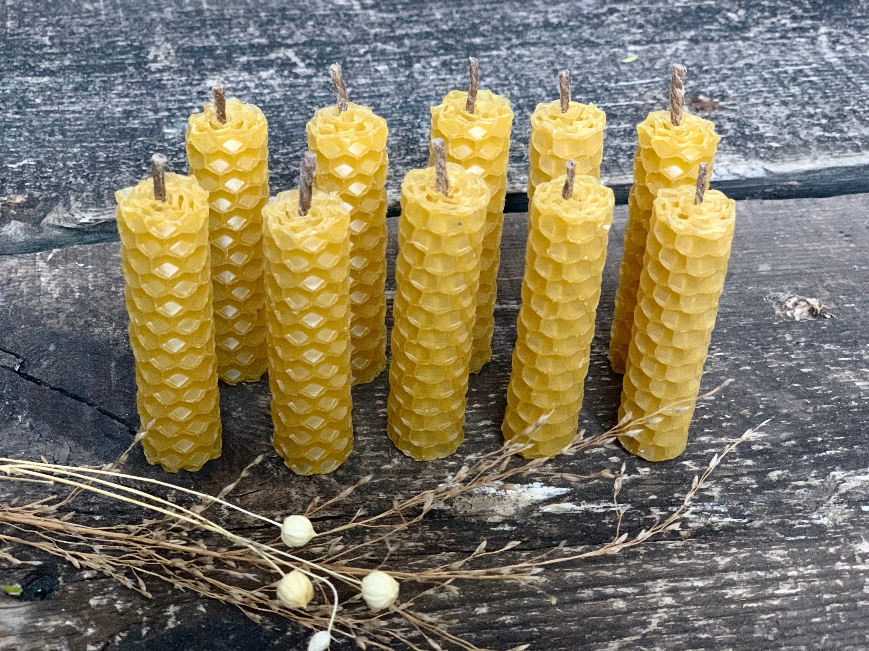 Mini Beeswax Candles Bulk. 100 pure beeswax candles. Small Etsy