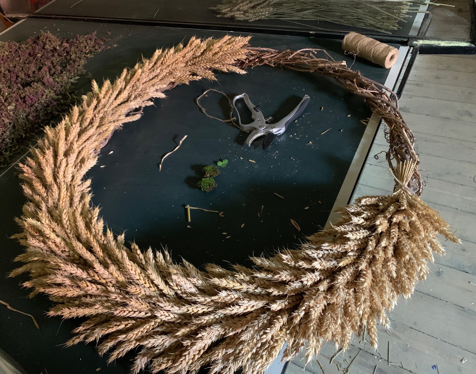 Extra large wheat wreath. Wheat wreath. Zero waste wreath. Etsy