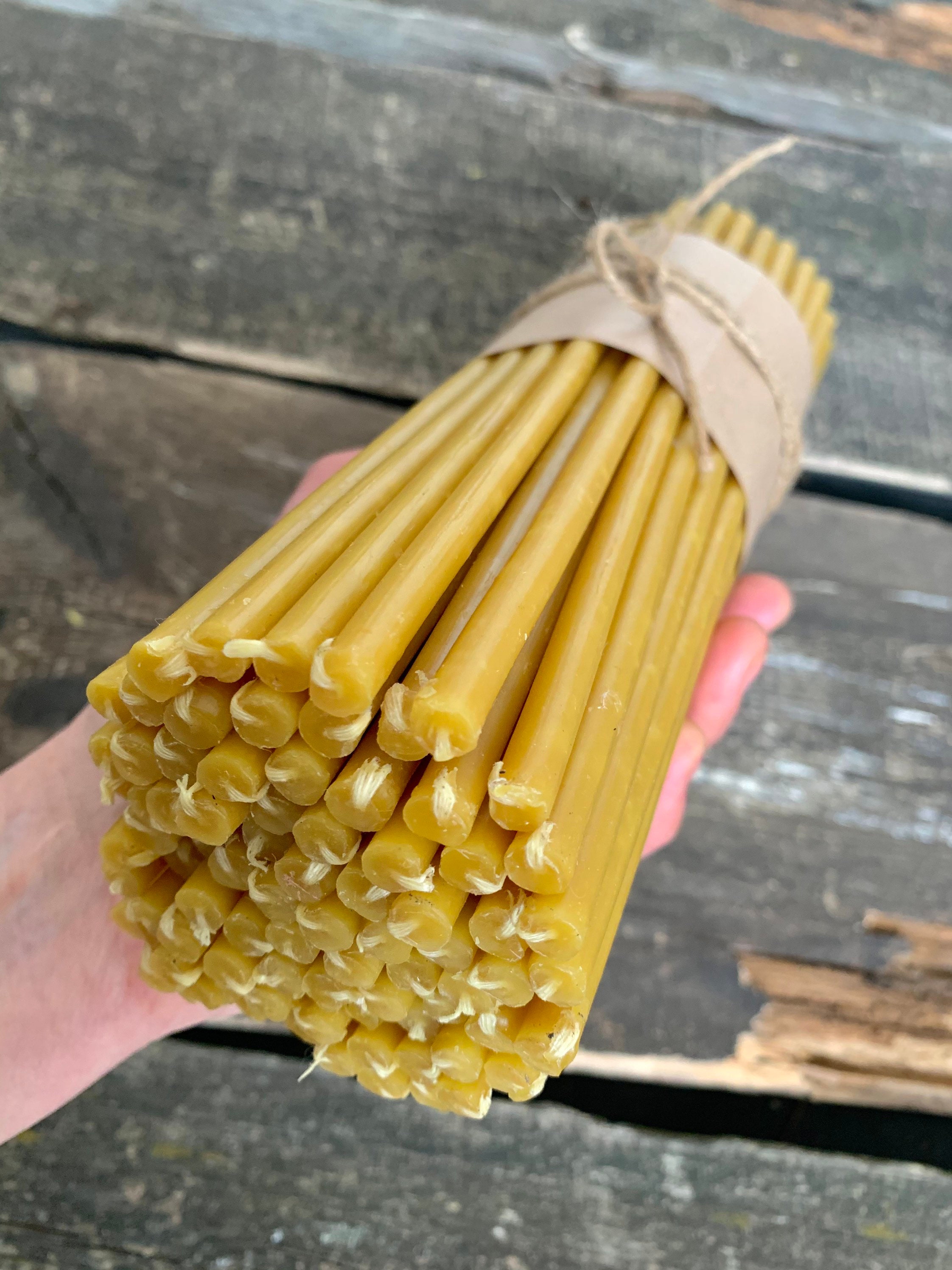 80 Thin beeswax candles bulk. Dipped beeswax candles. Church Etsy