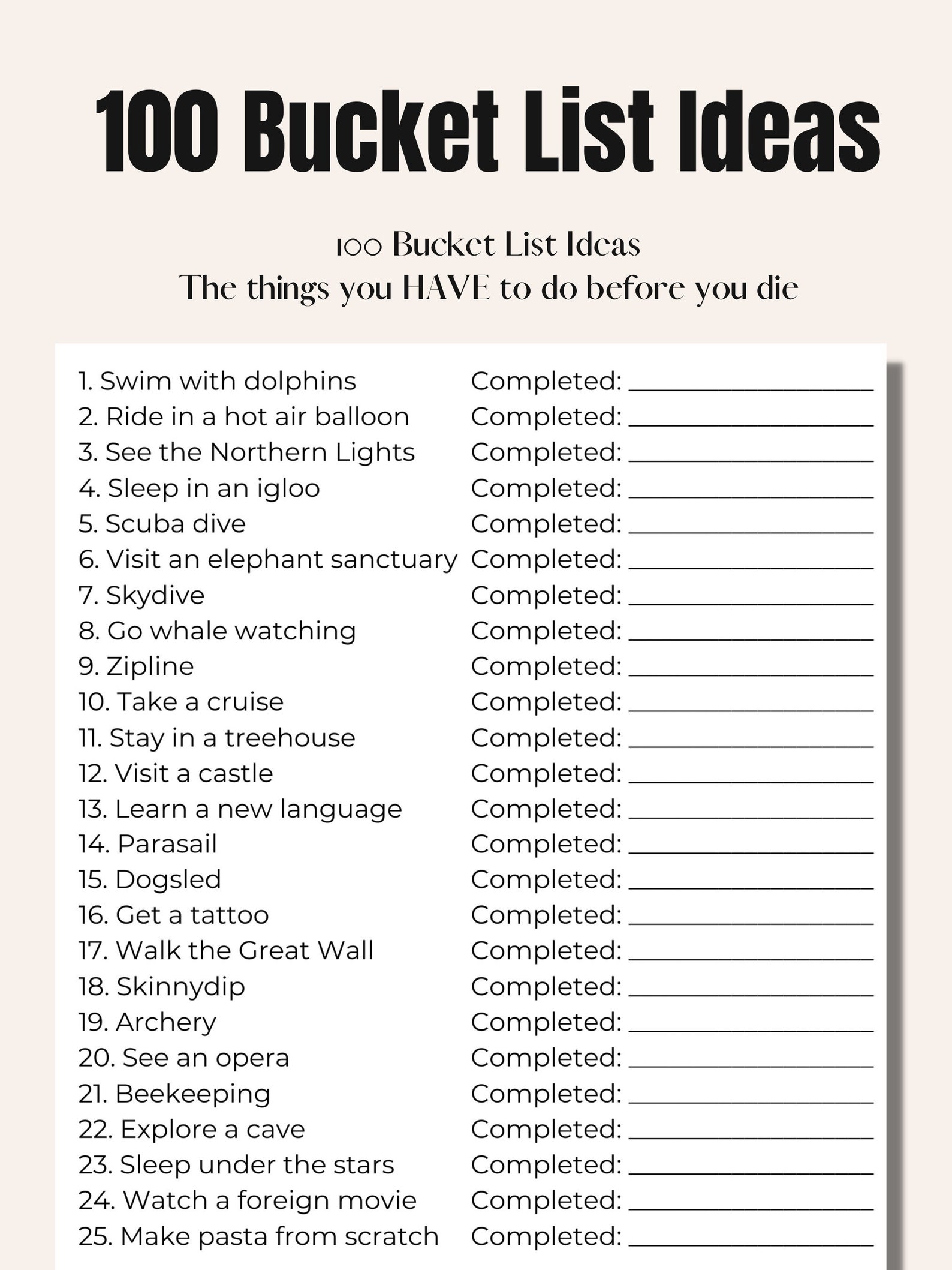 Bucket List For 2024 Hali Prisca
