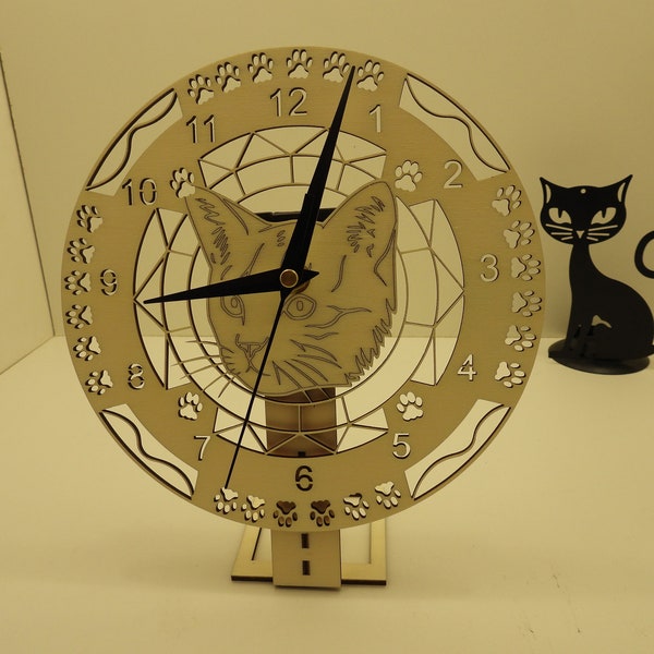 horloge de table bois / Cadeau / Anniversaire / Unique / Cuisine fabriqué en France