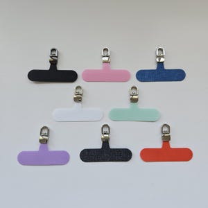 Cell Phone Tether Tabs with 360 Degree Rotation Charm Hook, Universal Phone Case Insert, Connector Patches for iPhone, Samsung and  Others
