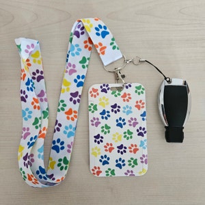 Tour de cou avec porte-badge pour les amoureux des chiens, tour de cou avec porte-cartes assorti pour clés de voiture, cartes d'identité, porte-clés et écouteurs, cadeau pour infirmière