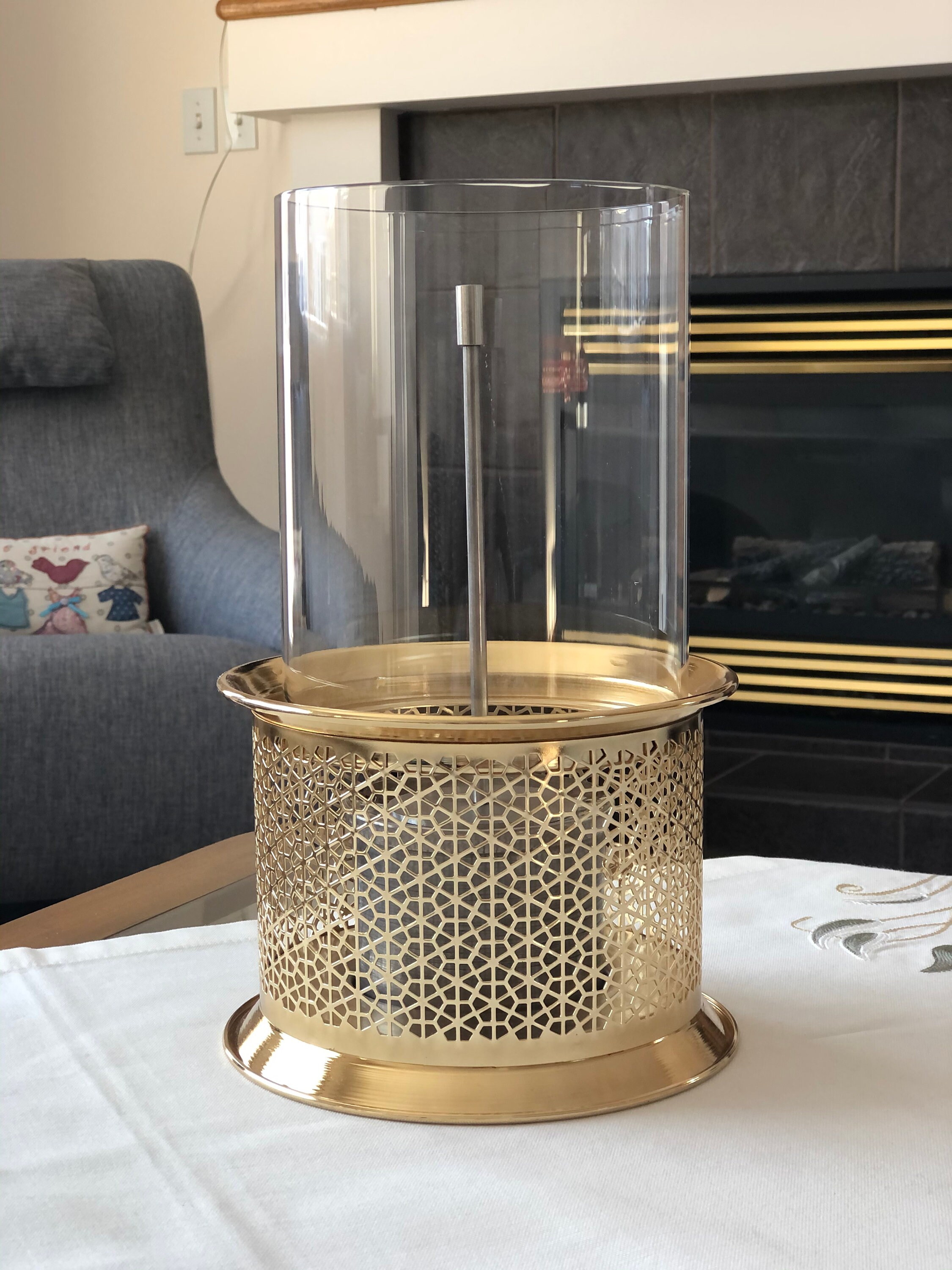 Chimenea de mesa Brasero de oro Cuenco de fuego Portátil | Etsy