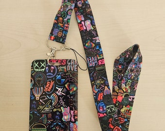 Lanyard and Badge Holder, Student Campus ID Card Holder, Christmas Gift, Bus and Train Pass Sleeve, Lanyard Keychain, Back to School Gift