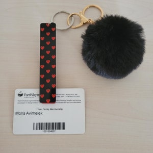 ID-kaartgrijper voor verpleegkundigen, debet-/creditcardtrekker met Pom Pom-sleutelhanger, bescherming tegen koud weer, Thanksgiving-cadeau voor kantoorpersoneel