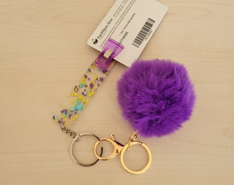 Press on Nails Protection, Debit Card Puller with Pom Pom Keychain, ID Card Grabber, Christmas Gift for Teachers, Office Workers and Nurses