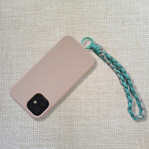 Correa para teléfono móvil con parche de conexión, llavero de macramé, cuerda tejida a mano para teléfono móvil, llavero tejido trenzado a mano