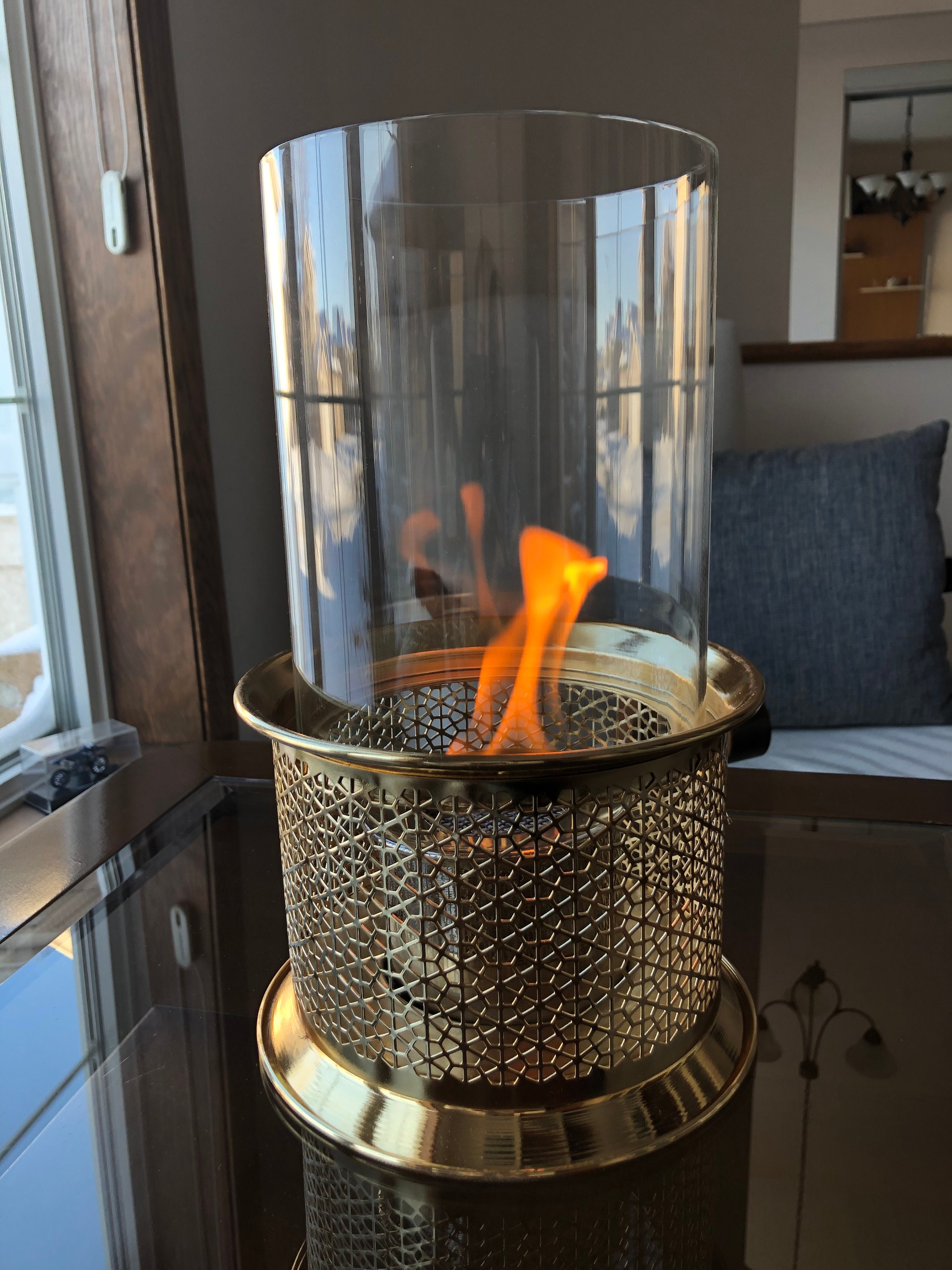 Chimenea de mesa Brasero de oro Cuenco de fuego Portátil | Etsy