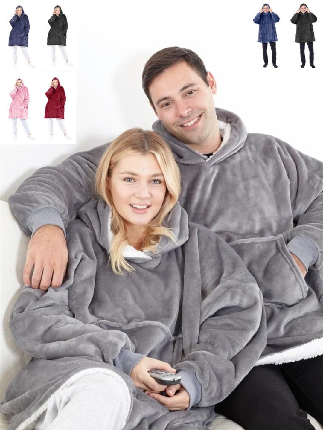 Oversized Blanket Hoodie Sherpa Lined Super Soft Very Warm One
