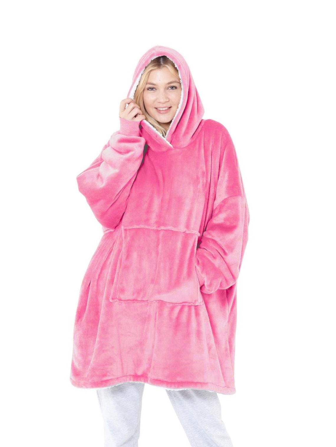 Oversized Blanket Hoodie Sherpa Lined Super Soft Very Warm One Size