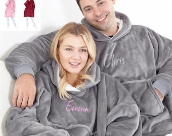 Personalised Blanket Hoodie - Free UK Delivery - Sherpa Lined - Super Soft - Very Warm - One Size.