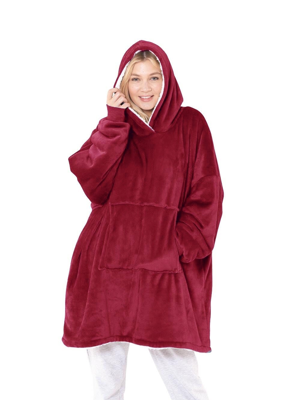 Oversized Blanket Hoodie Sherpa Lined Super Soft Very Warm One Size