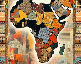 Map of Africa fabric Panel.