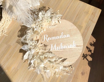 Wreath for front door personalised custom Ramadan Mubarak decoration