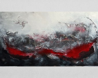 Large Abstract Painting, Contemporary Art, Size 140 x 70 cm (55,1 x 27,6 inches)