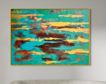 Grande peinture abstraite, art contemporain, taille 140 x 100 cm (55,1 x 39 pouces)