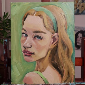 In The LimeLight - Original Oil Painting, Traditional Fine Art, Portrait Painting, Ready to Hang,