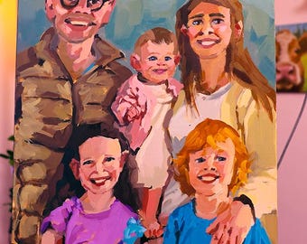 Custom Family Portrait Painting from Photo | Hand Painted Artwork