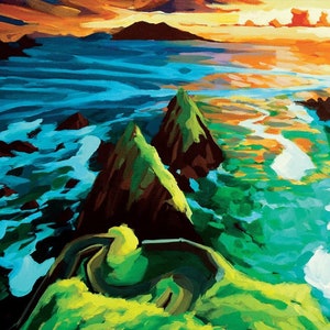 Dingle Peninsula Painting: Original Irish Landscape Art, Acrylic on Canvas